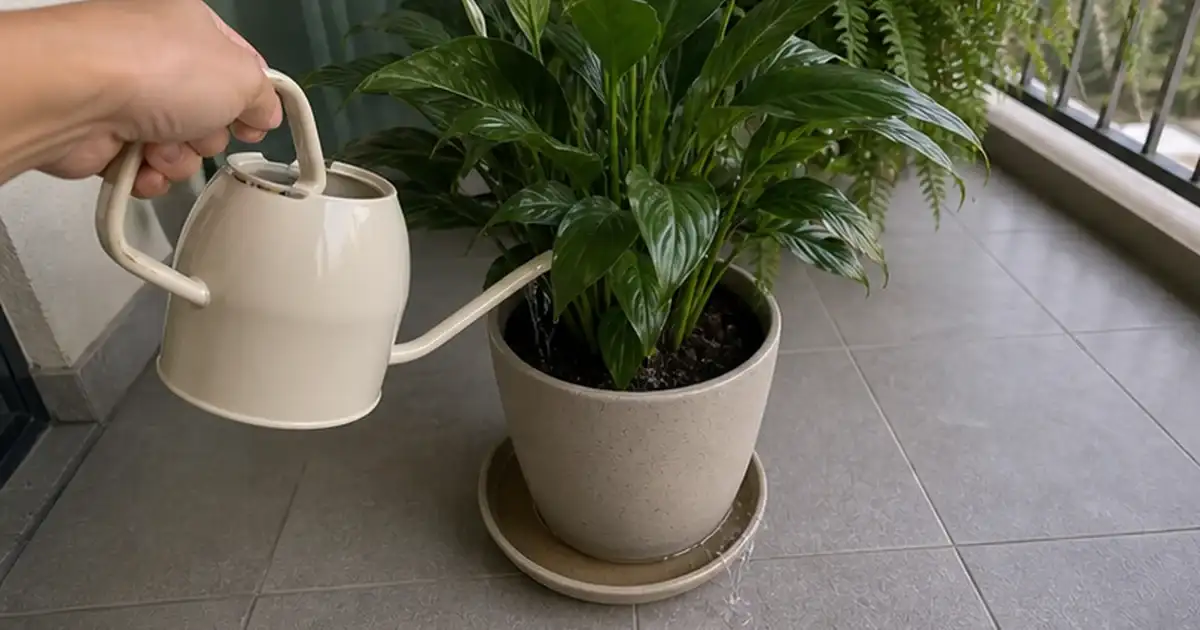 Detalhe visual do artigo lírio da paz na varanda: quando floresce, como regar e onde colocar em uma varanda sombreada