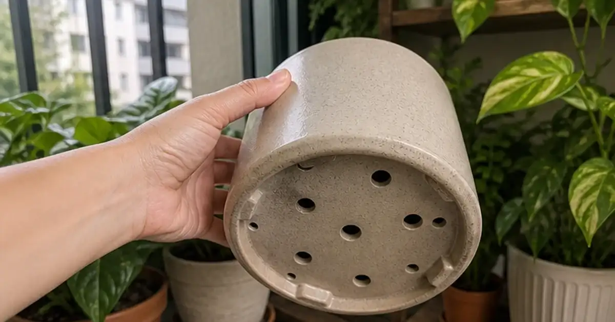 Drenagem de Vaso: O Detalhe que Salva Plantas em Varandas Sem Sol