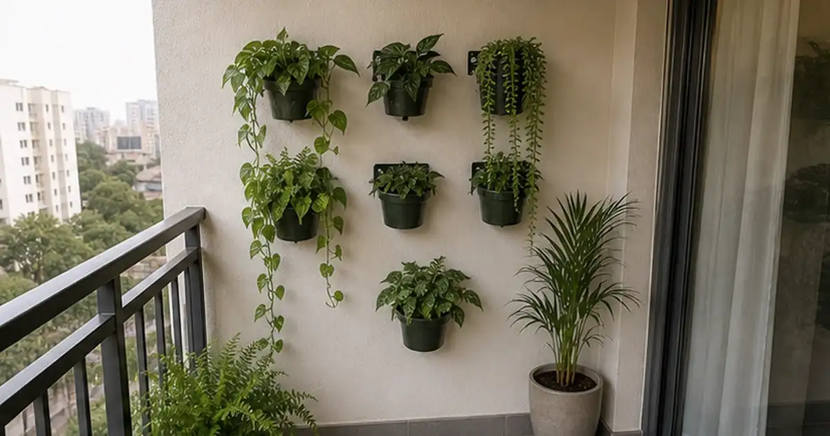 Jardim Vertical em Parede Sombreada: Como Montar Sem Escurecer a Varanda