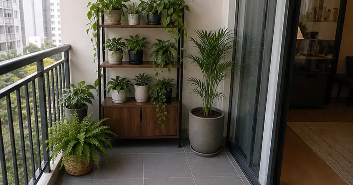 Ajuste final do artigo cantinho verde em apartamento alugado: soluções sem furos e sem reforma em varanda de apartamento sem sol