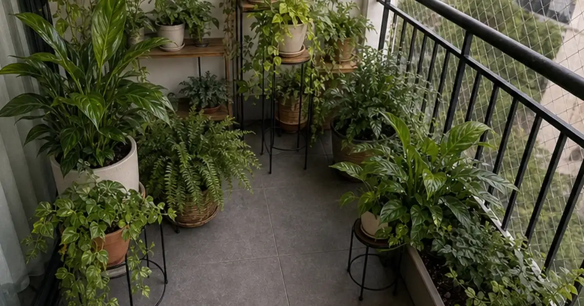 Ajuste final do artigo suportes de plantas para varandas sem sol: altura, segurança e estilo em varanda de apartamento sem sol