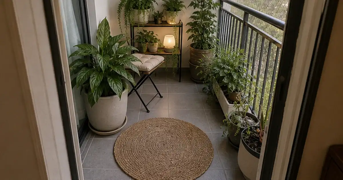 Ajuste final do artigo varanda pequena com plantas: como manter circulação sem perder o verde em varanda de apartamento sem sol
