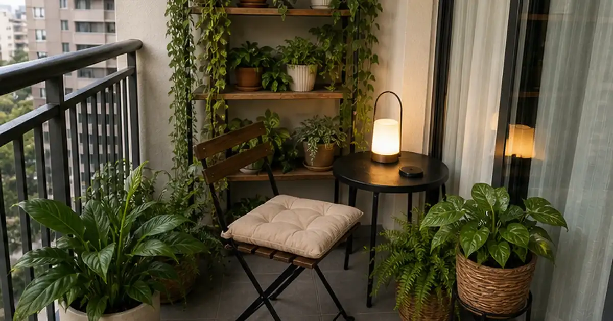 Como Combinar Plantas, Luz e Móveis em uma Varanda Sombreada