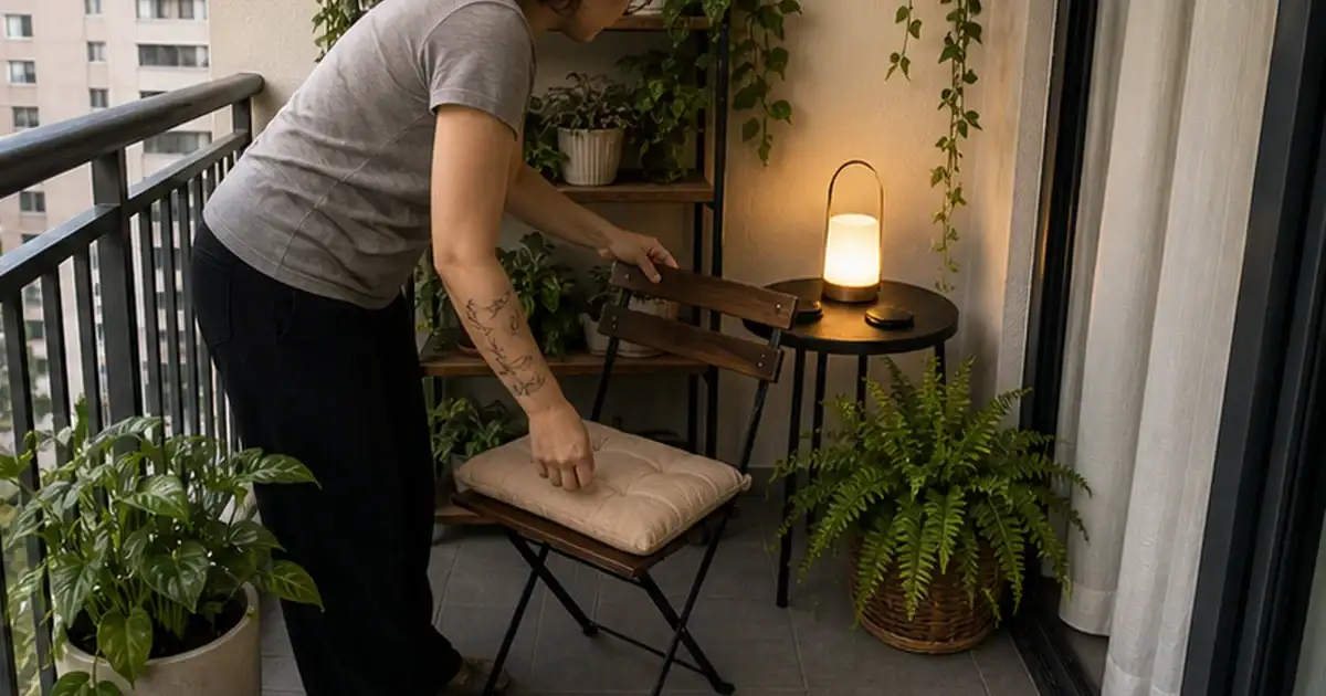 Primeiro cuidado prático do artigo como combinar plantas, luz e móveis em uma varanda sombreada em varanda sem sol
