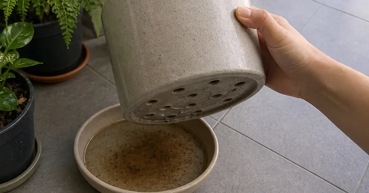 Primeiro cuidado prático do artigo excesso de água em plantas de sombra: sinais, correção e prevenção em varanda sem sol