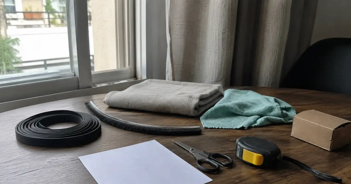 materiais removiveis para reduzir ruido de janela com fita de vedacao cortina e pano de limpeza