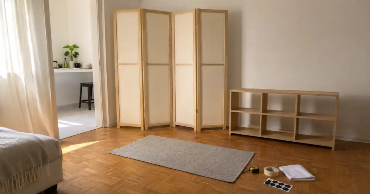 materiais e opcoes reversiveis para divisoria de ambiente sem obra em apartamento alugado