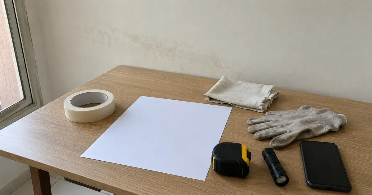 materiais simples para documentar e acompanhar parede com umidade em apartamento alugado