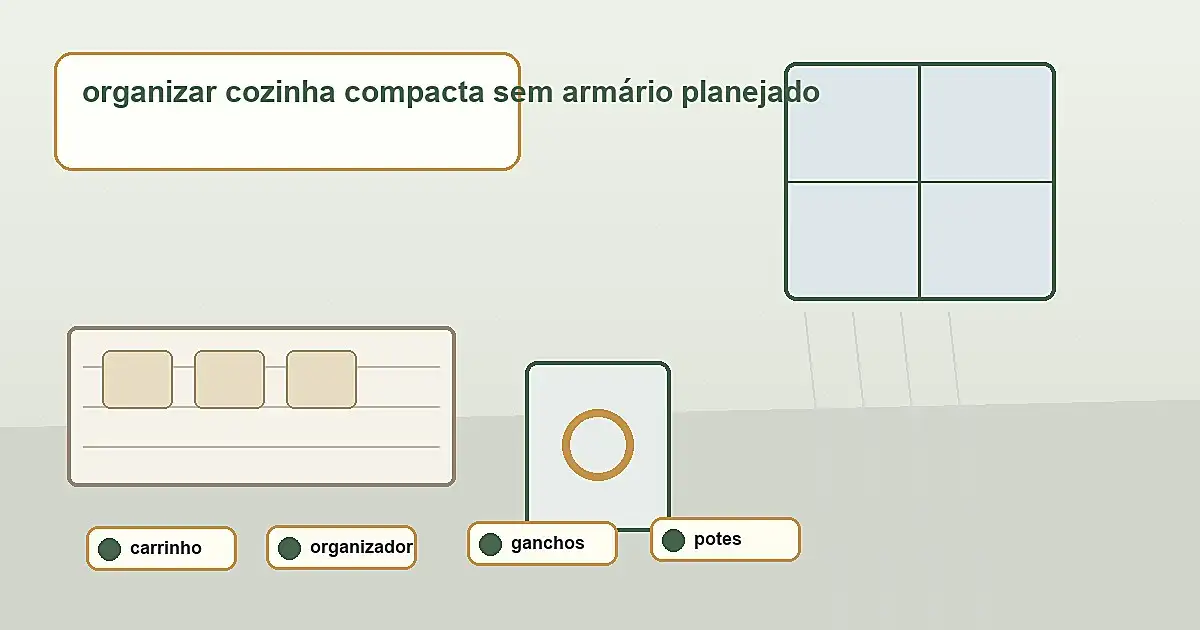 Cozinha Compacta de Aluguel: Como Ganhar Espaço Sem Armário Planejado