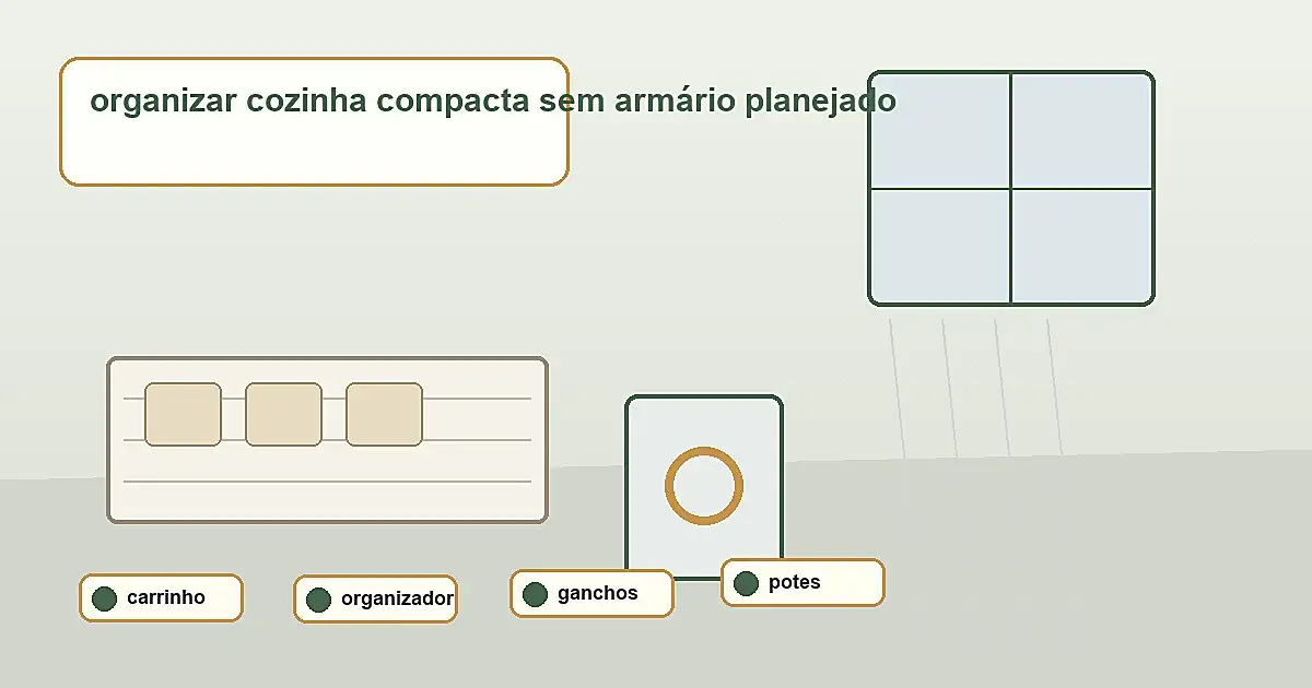 materiais para organizar cozinha compacta sem armário planejado