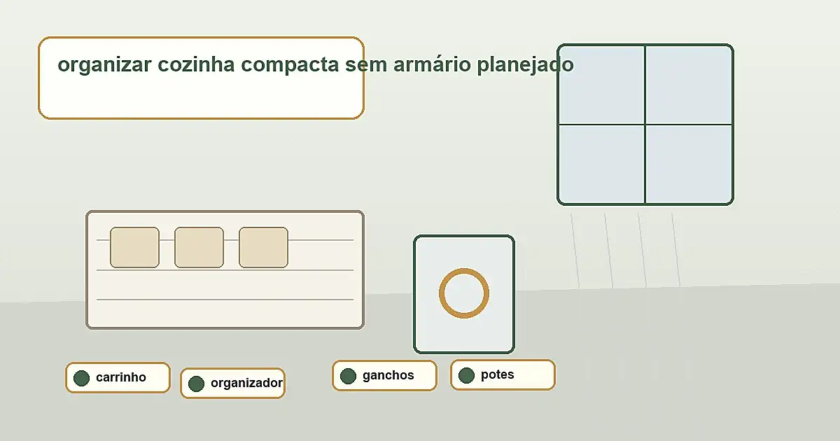 resultado de organizar cozinha compacta sem armário planejado sem obra