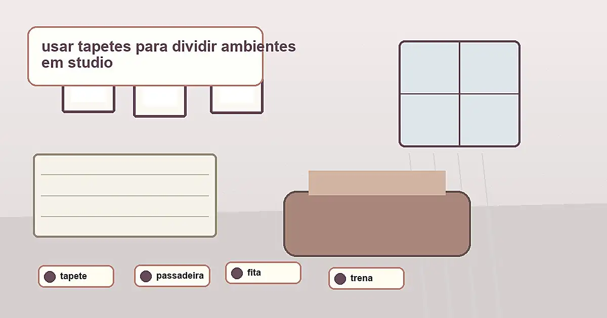 materiais para usar tapetes para dividir ambientes em studio
