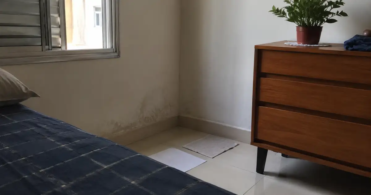 teste reversivel de ventilacao com movel afastado de parede umida em apartamento alugado